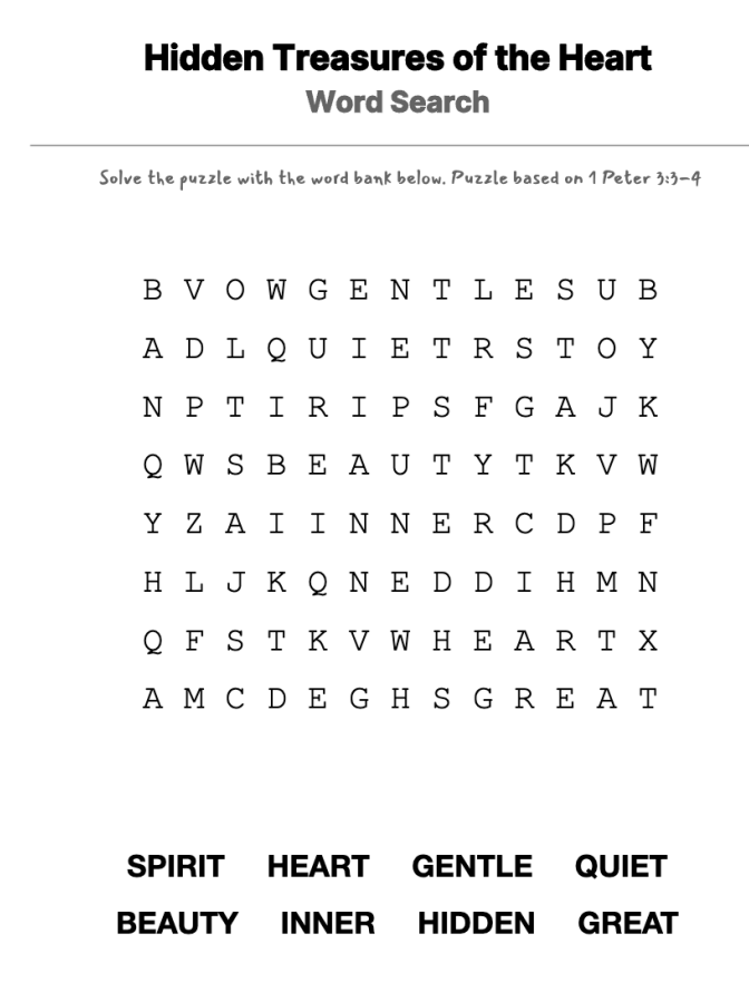 Look on the Inside word-search